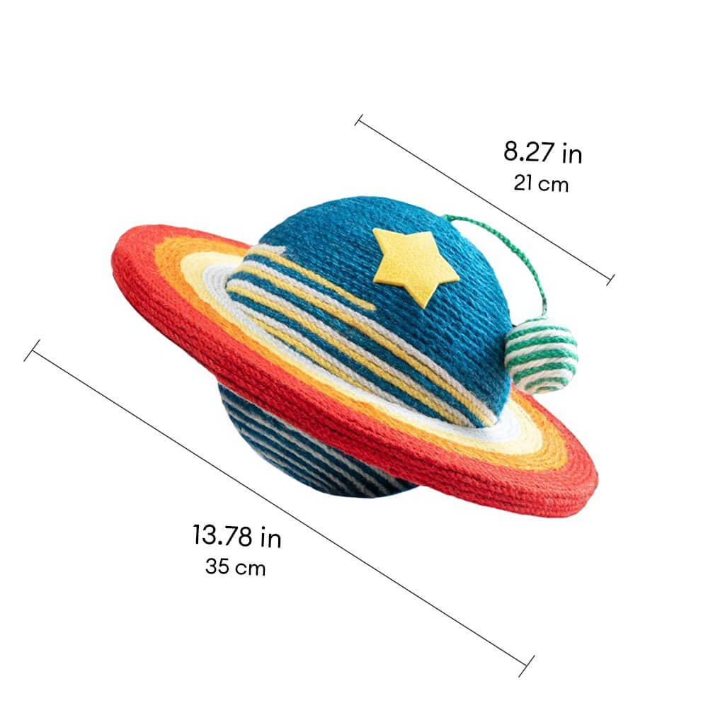 Rainbow Planet Sisal Scratcher: Happy Cats, Happy Home! Ball included.